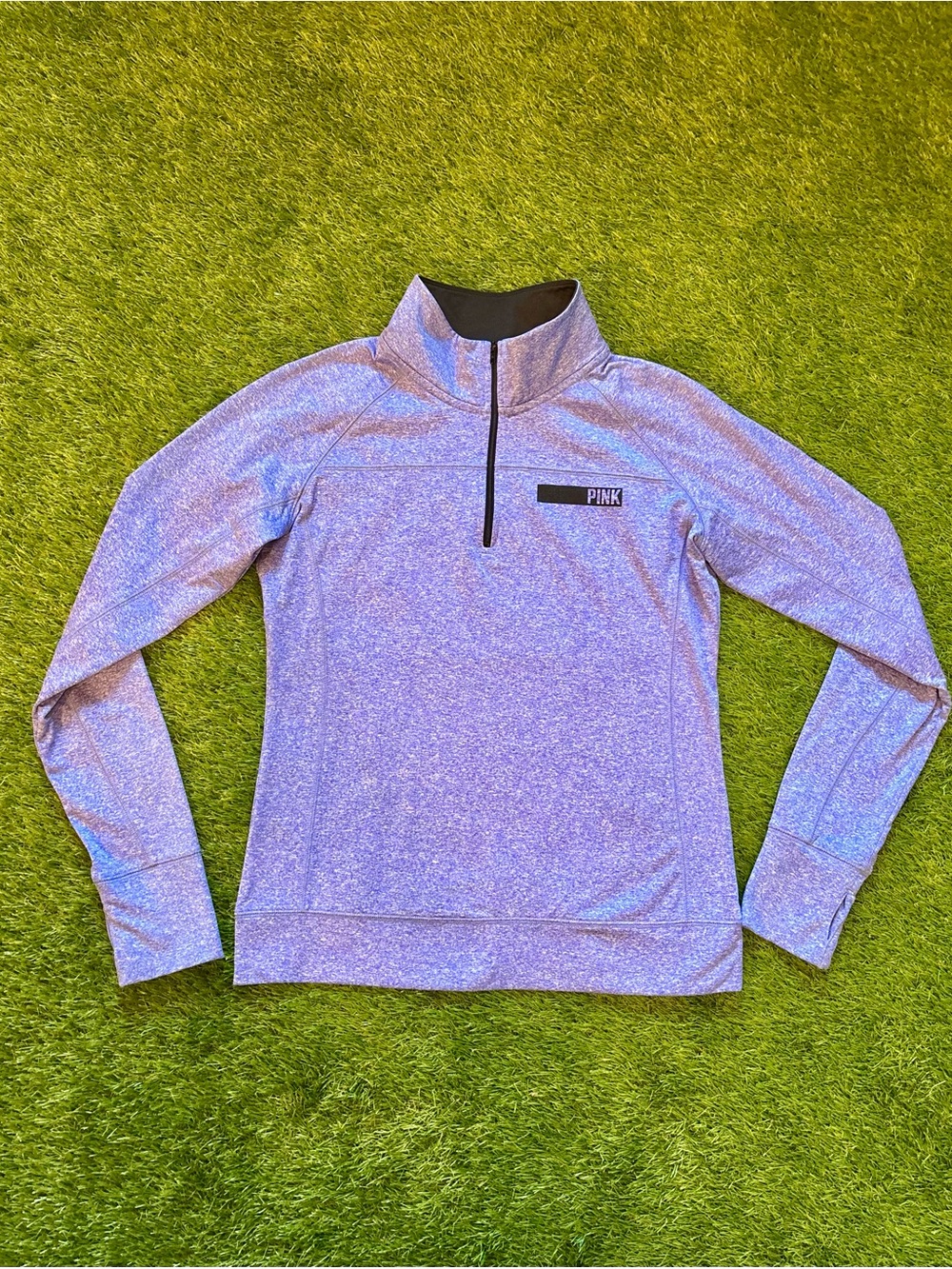Victoria’s Secret PINK Purple Heather Quarter Zip Pullover Medium